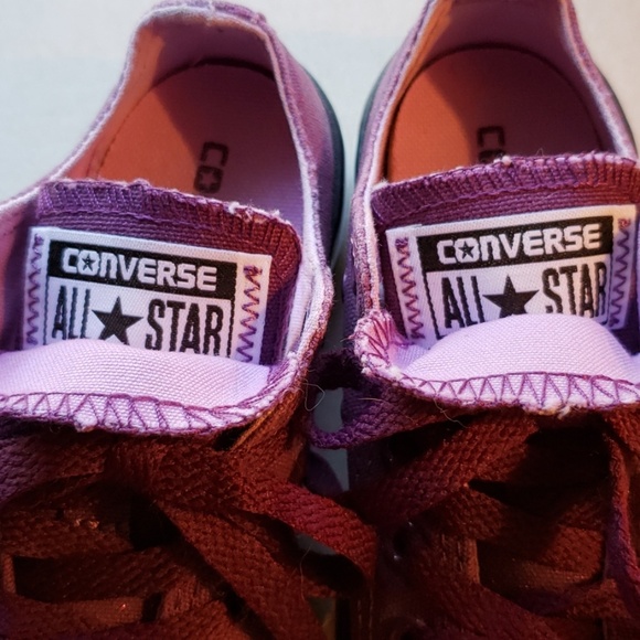 Converse size 11 Purple sparkle double tongue pink - Picture 3 of 7